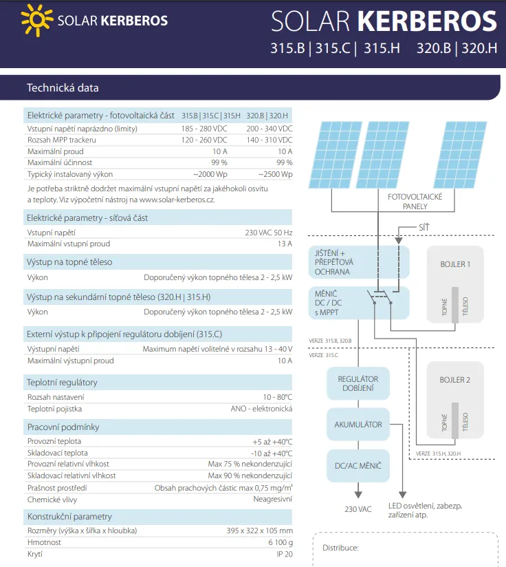 Sistem fotovoltaic de încălzire a apei Solar Kerberos 320.H 2kW